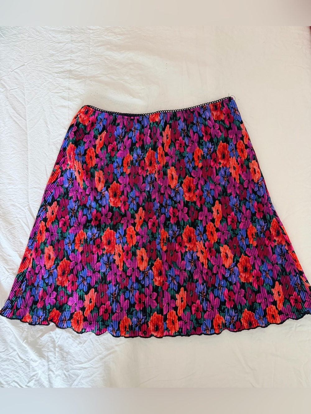 Wild Fable Vibrant Multicolor Floral A-Line Skirt - Pink, Red, Purple, Blue